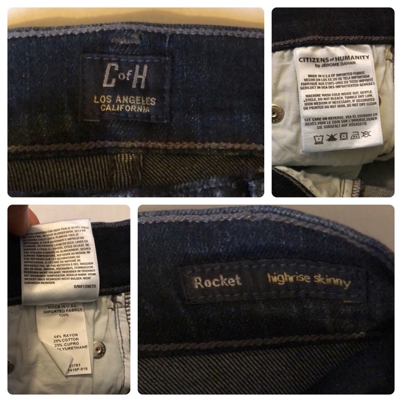 CITIZENS OF HUMANITY Coated Jeans, Rocket High Rise Skinny, Sz. 25 /NWT - Picture 12 of 17